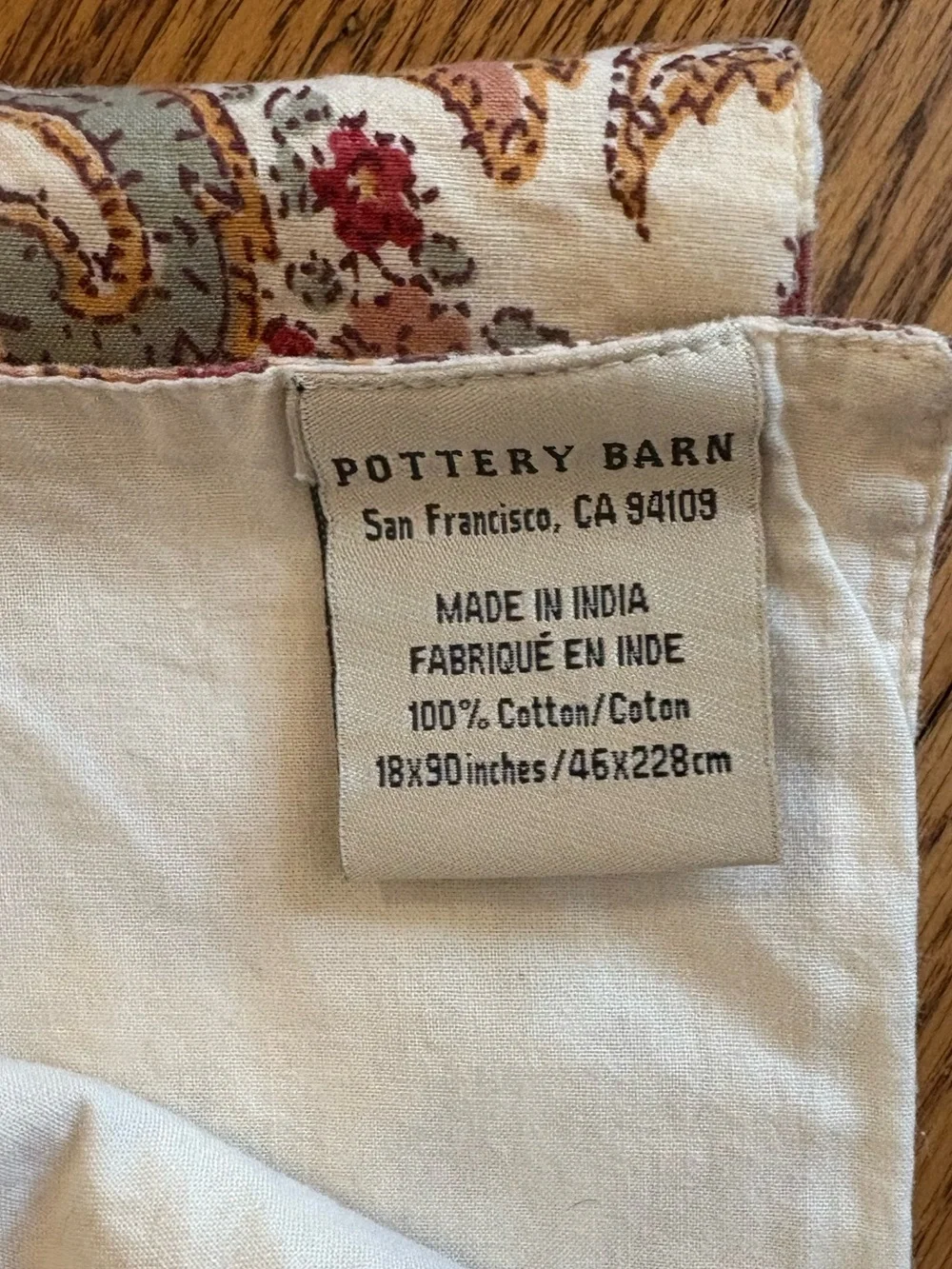 Pottery Barn table runner